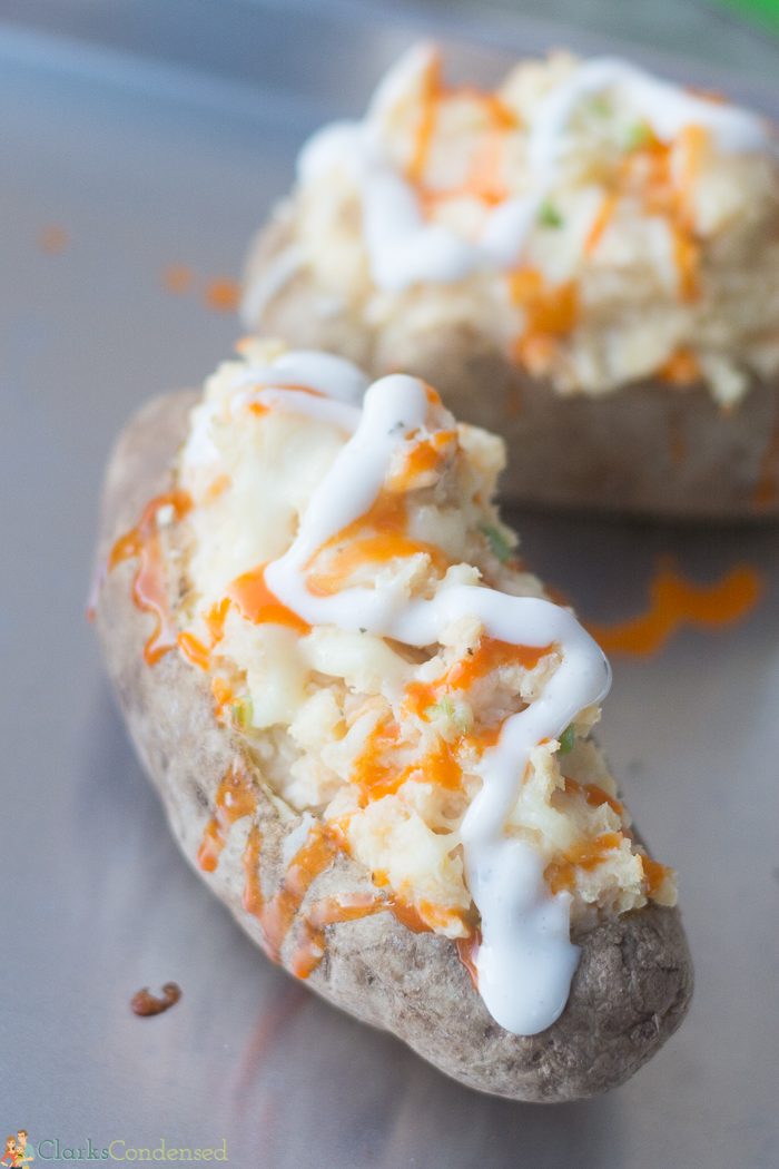 Buffalo Chicken Stuffed Potatoes